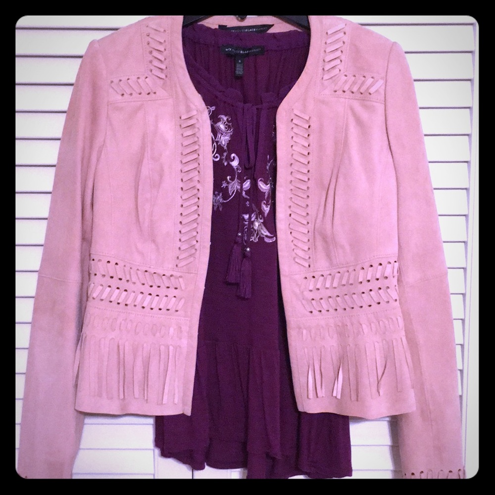 Gorgeous light pink suede jacket